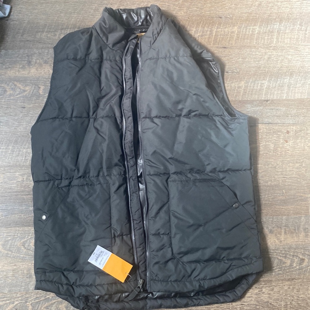 Foundry Men's Big & Tall XLT Dark Charcoal Full Zip Puffer Vest NEW